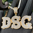Bubble Letter Diamond Pendant DSC Gold Plating