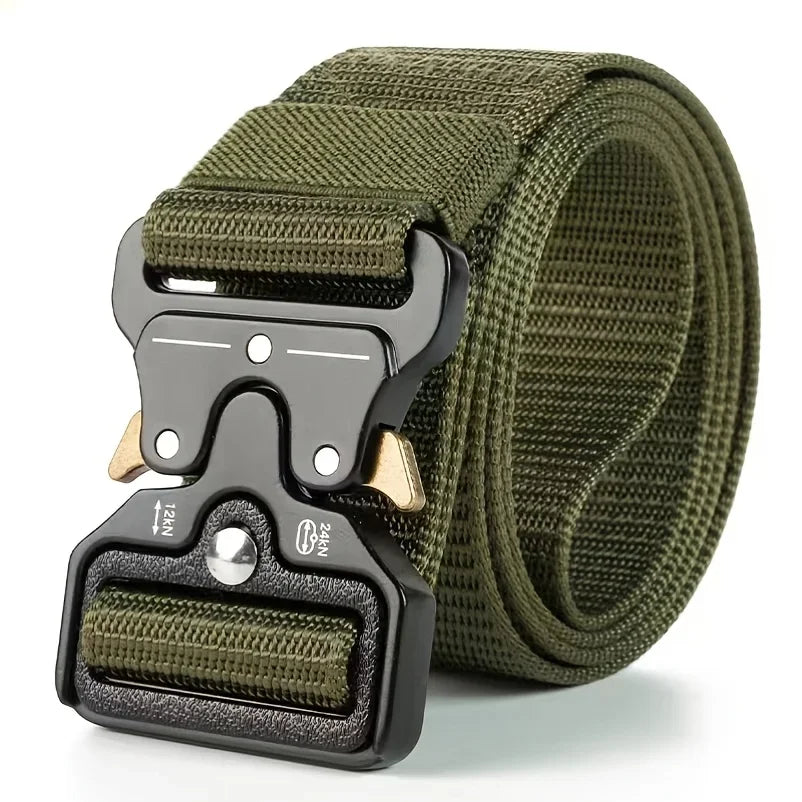 Heavy Duty Tactical Nylon Webbing Belt with Metal Buckle