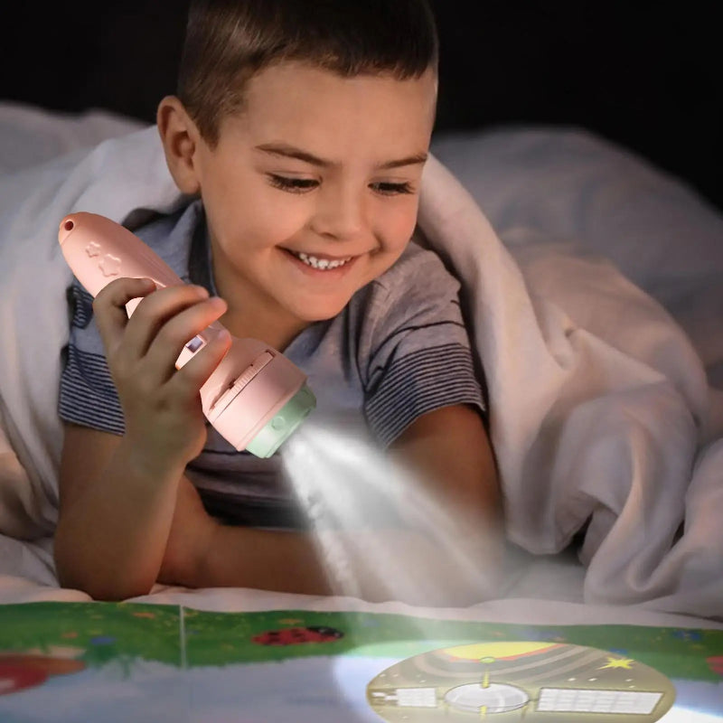 Kids Flashlight Projector 120 Patterns Projector Toys for Kids Preschool Learning Cartoon Torch Light Projection Flashlight