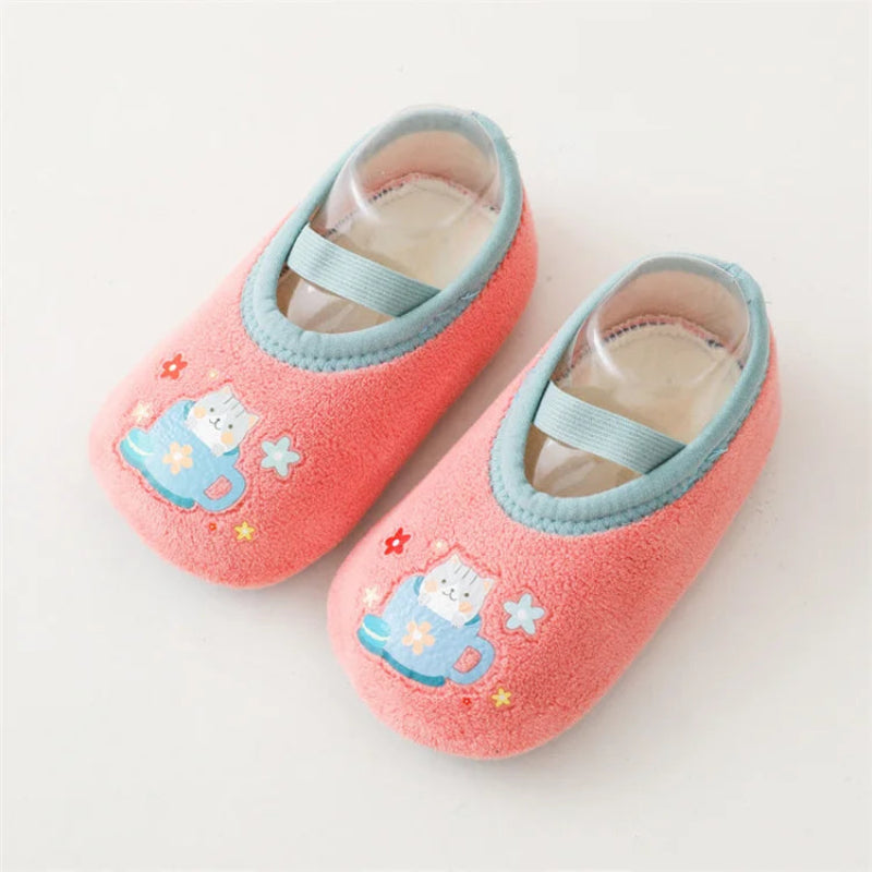 Newborn Baby Soft Indoor Slippers Anti-Slip Rubber Sole First Walker Shoes