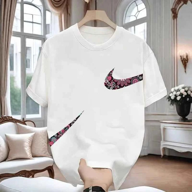 Nike Floral Logo T-shirt – Stylish Casual Wear for Men | Black & White Options