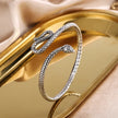 Silver-Tone Snake Cuff Bracelet – Textured Open Bangle Bracelet