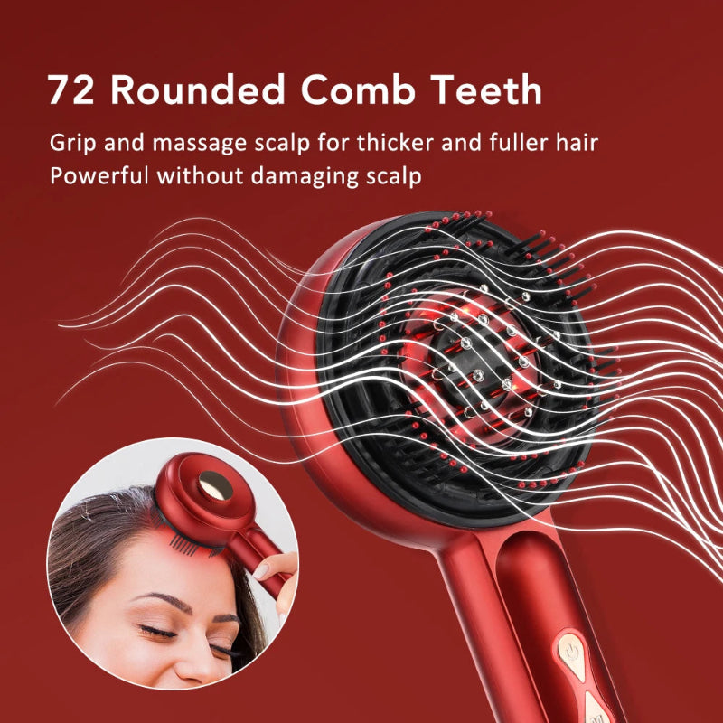 Electric Scalp Massage Comb with Light Therapy & Oil Applicator