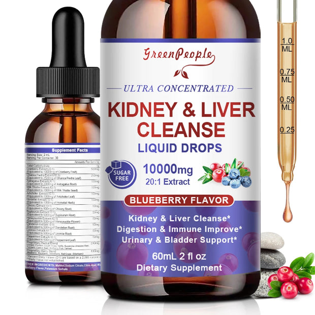 GreenPeople Kidney and Liver Cleanse Drops – 60mL for Detox Support