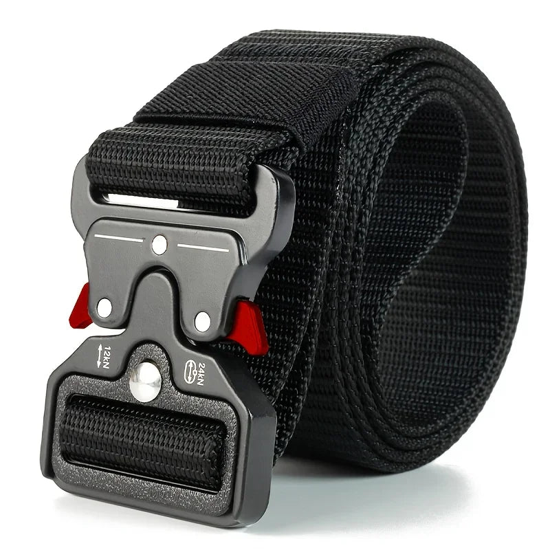 Heavy Duty Tactical Nylon Webbing Belt with Metal Buckle