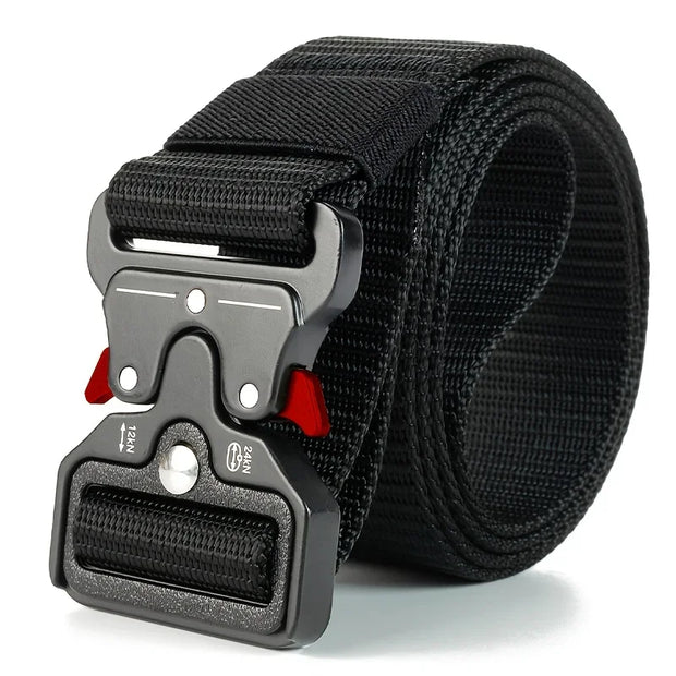 Heavy Duty Tactical Nylon Webbing Belt with Metal Buckle