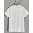 White Heart Print T-Shirt with Black, Gray, and White Design