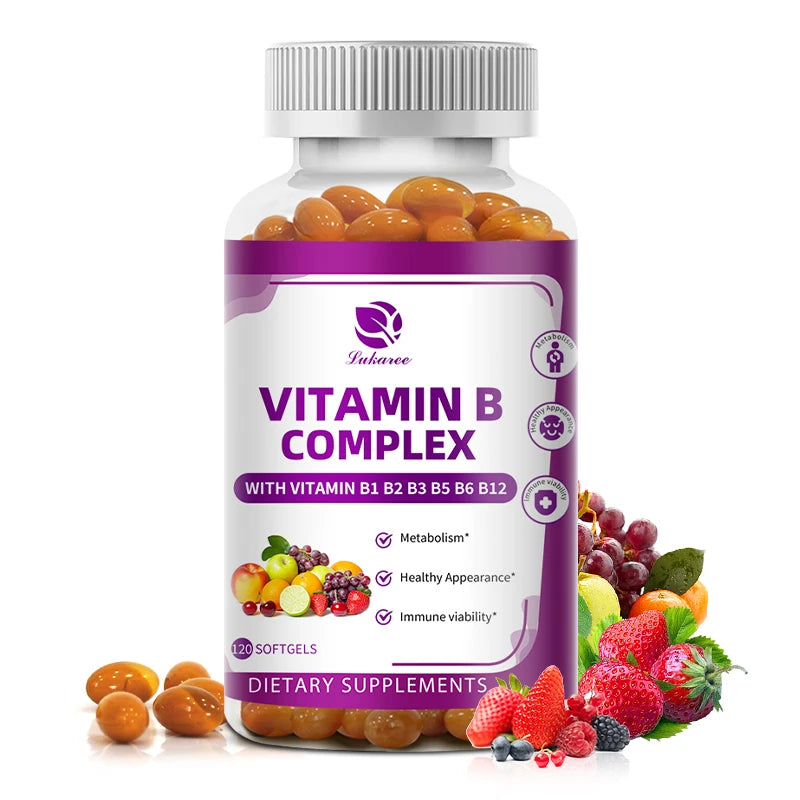 LUKAREE Vitamin B Complex for Men & Women with Biotin & Folic Acid – Metabolism, Energy, Nerve & Blood Support