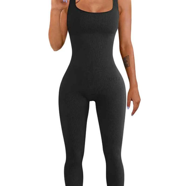 Women’s Sleeveless Unitard Bodysuit – Stretchy Full-Length Jumpsuit | Multi-Color Options