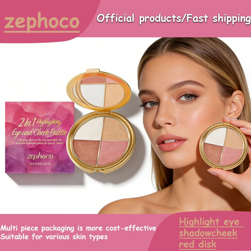Zephoco 2-in-1 Highlighting Eye and Cheek Palette