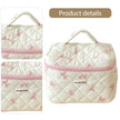 The Jolly House Quilted Cosmetic Bags Set – Pink and Blue Floral