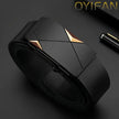 OYIFAN Black and Gold Luxury Leather Strap Men's Watch