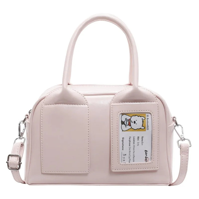 Women’s Transparent Display Window Crossbody Handbag with Top Handles
