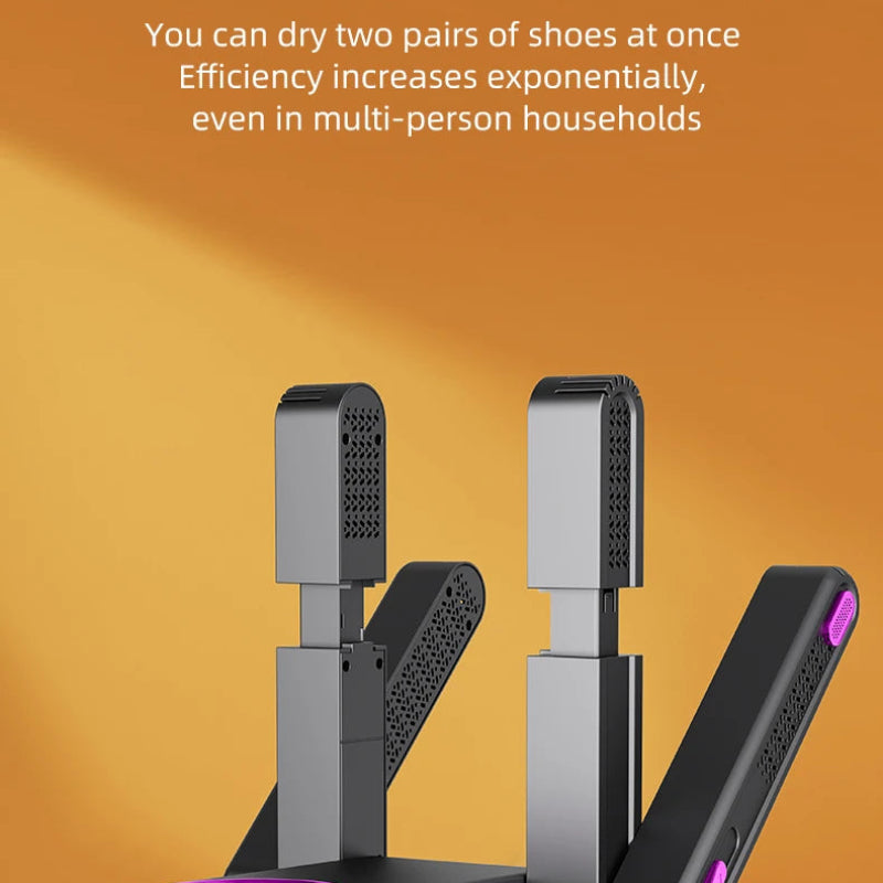 Foldable Electric Shoe Dryer Machine 220V, Intelligent Fast Heating Footwear Dryer with UV Sterilization & Deodorization