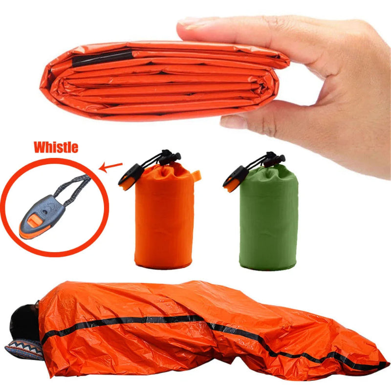 Emergency Sleeping Bag Life Bivy Sack Waterproof Mylar Blanket for Survival Kits