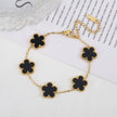 Clover Charm Bracelet Set – Gold-Tone Chain Bracelets with Multi-Color Clover Charms