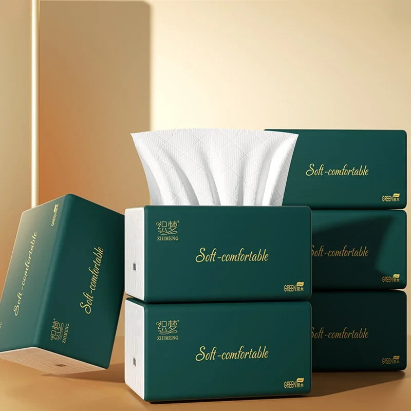 ZHIMENG Household Facial Tissues 10 Boxes – Soft Pull-Out Paper Towels for Home & Office