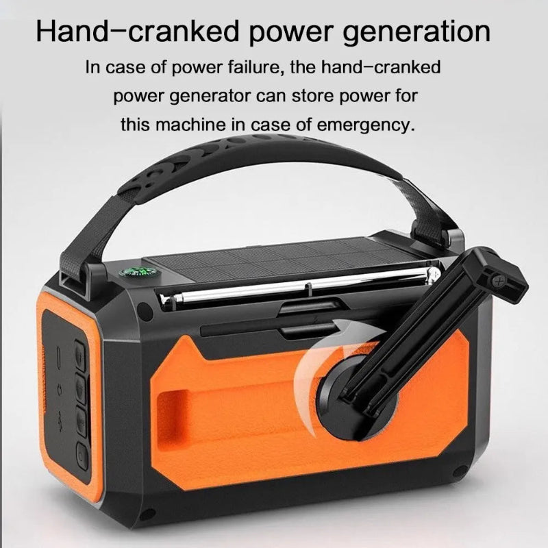 STONEGO 12000mAh Solar Hand Crank Emergency Radio – Dual Solar Panels, AM/FM NOAA & Reading Light