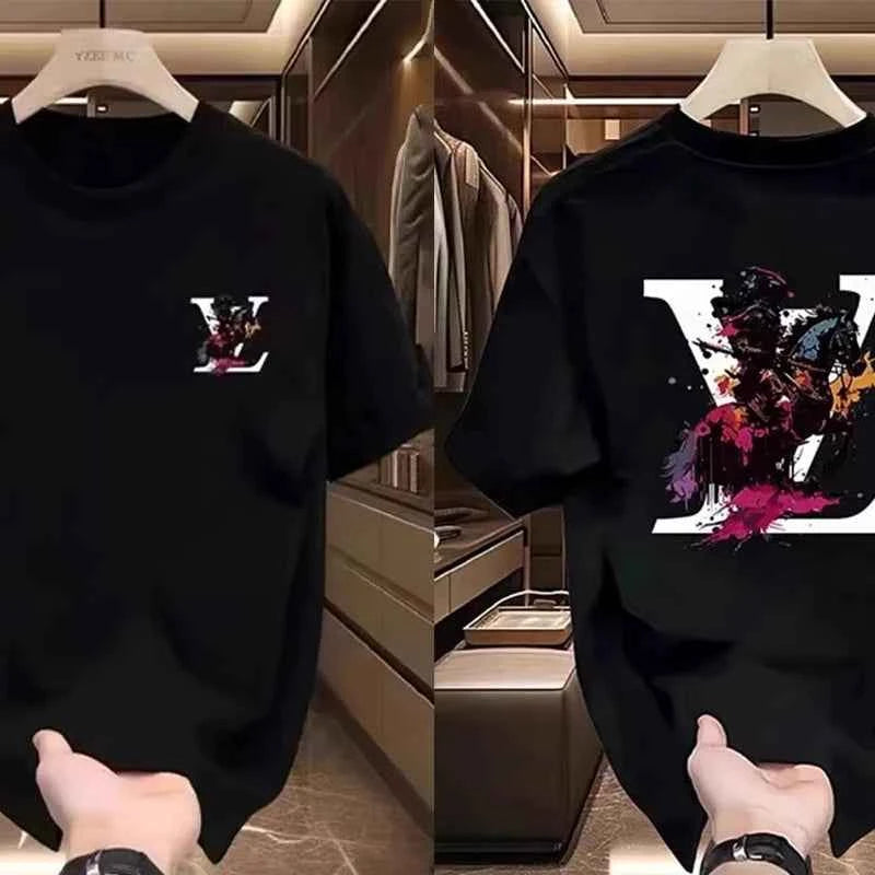 Louis Vuitton Floral Logo T-shirt – Stylish Casual Wear for Men | Black & White Options
