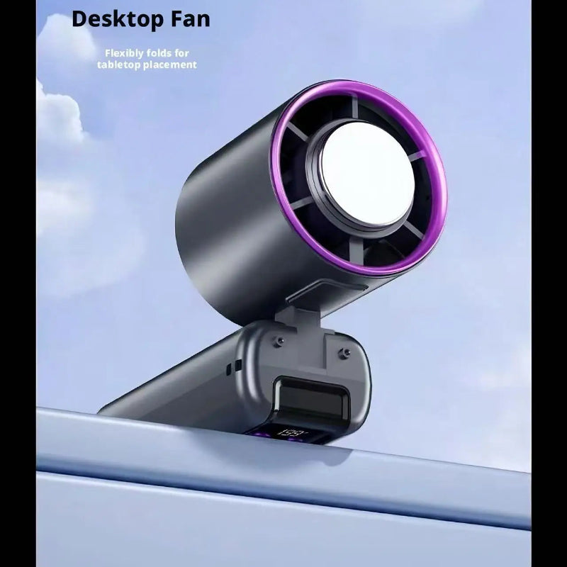 199-Speed Portable Turbo Handheld Fan with Semiconductor Ice Cooling, Digital Display & Type-C Charging