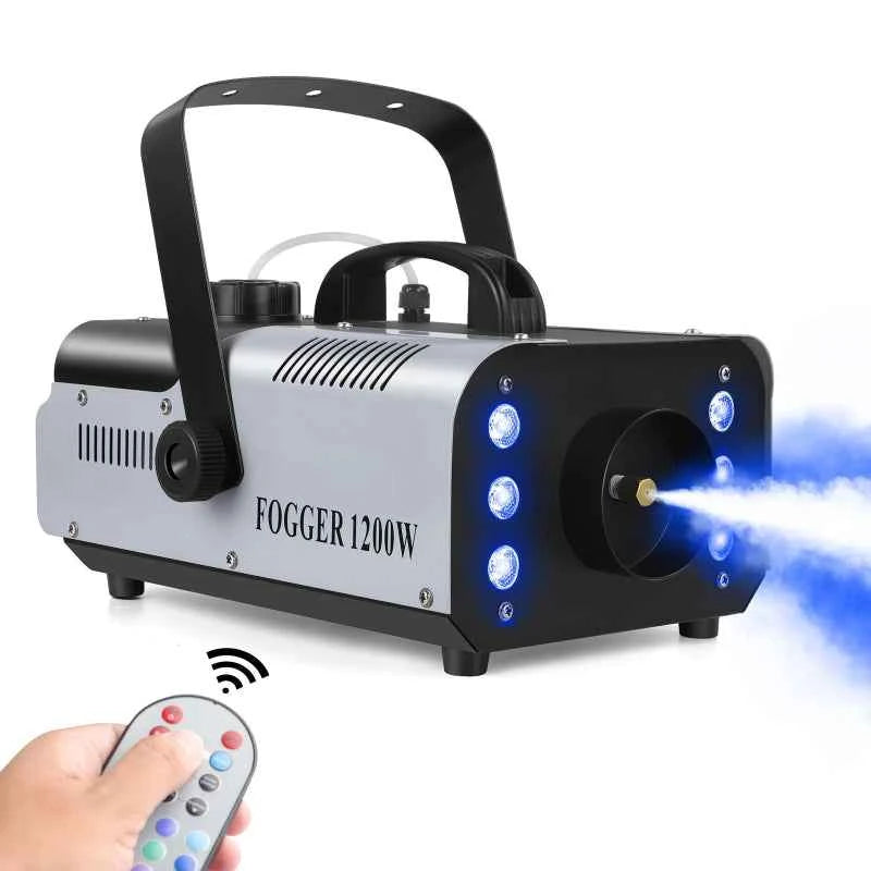 U'King 1200W Fog Machine – 6 LED Colorful Smoke Machine with Remote Control for DJ, Disco, Stage & Party Effects