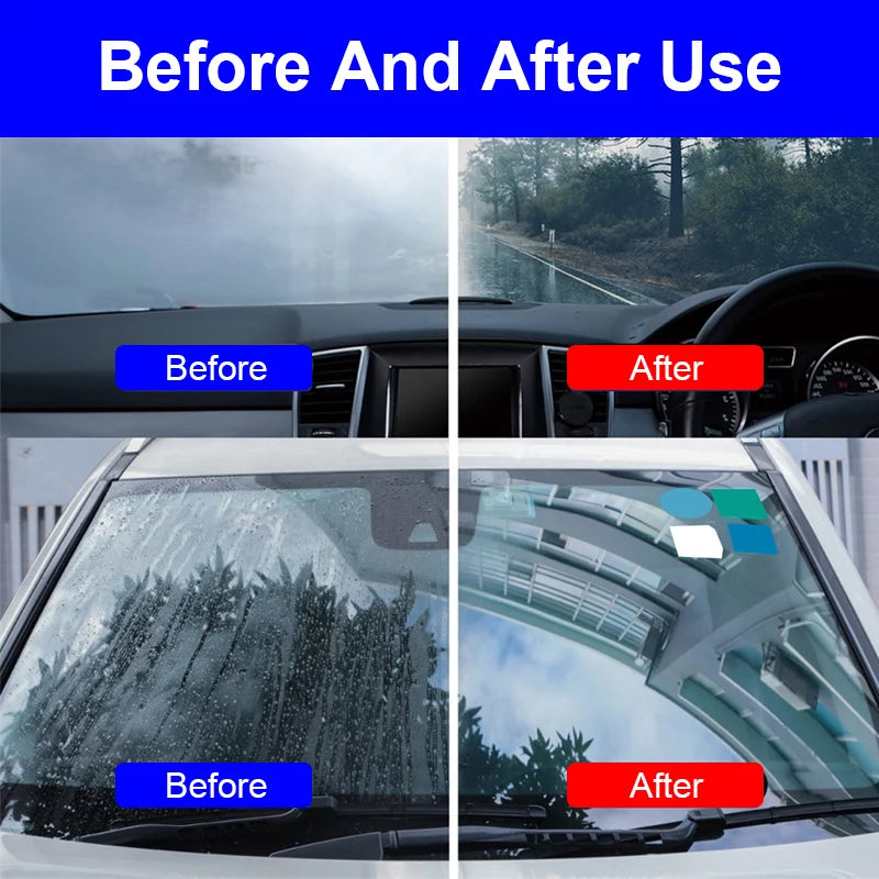 Water Repellent Spray Anti Rain Coating for Car Glass Hydrophobic Windshield & Mirror Polish Kit