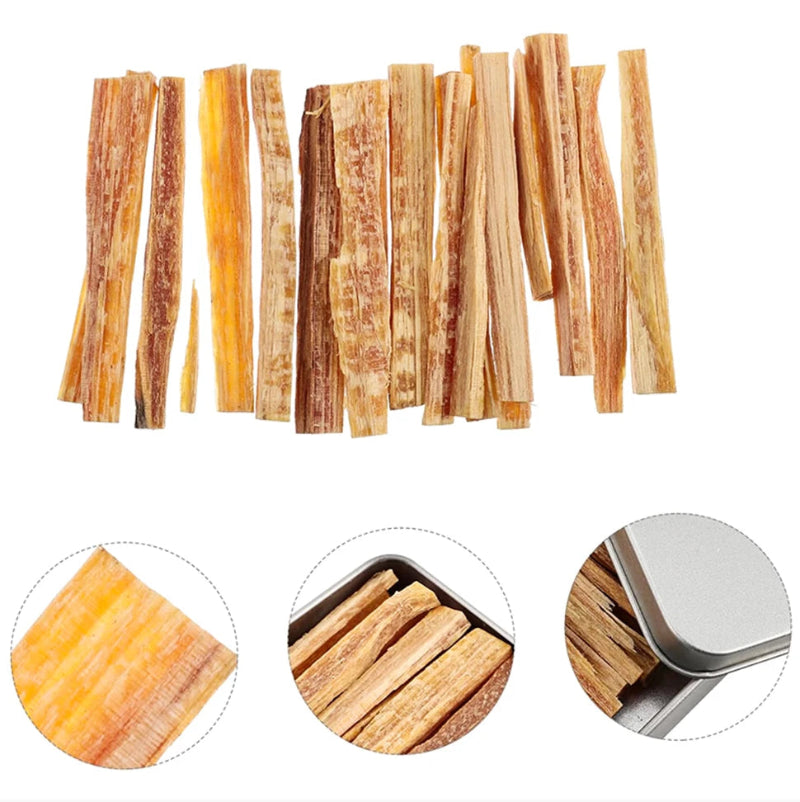 1-Box 170g Fatwood Fire Starter Sticks with Metal Storage Tin for Outdoor Camping