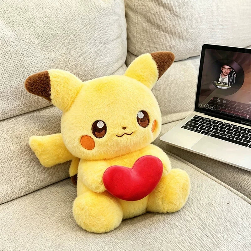 Pikachu Heart Holding Plush Toy - 30cm, 50cm & 60cm
