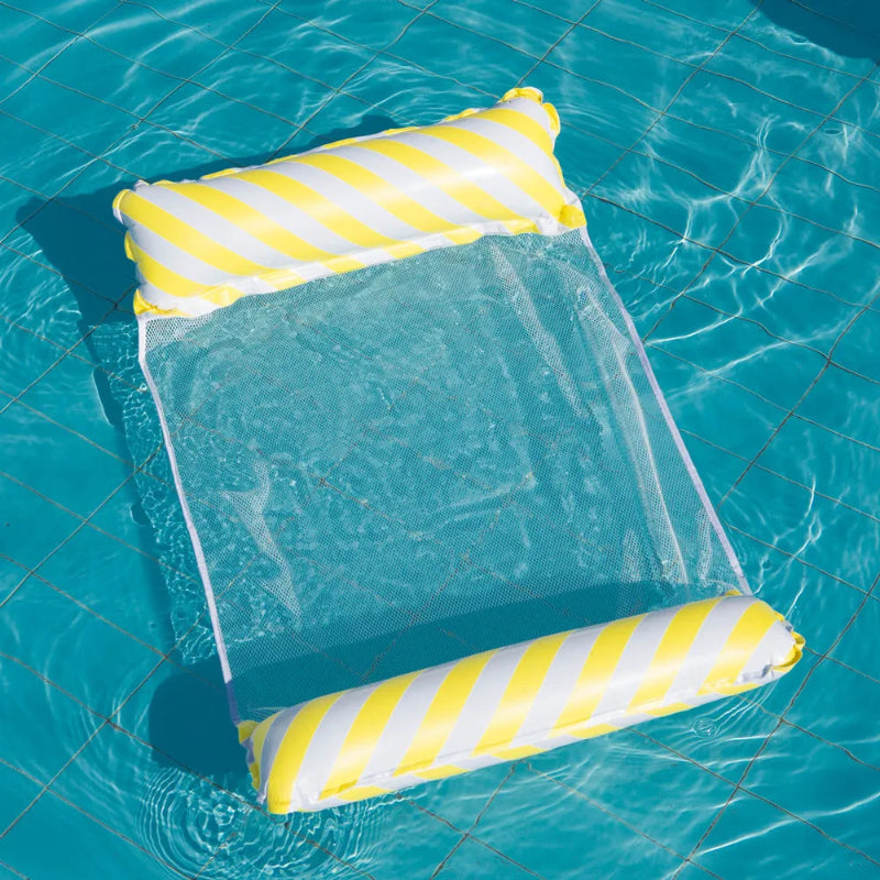 Floating Pool Lounge with Mesh Center – Inflatable Swim Chair for Adults & Kids