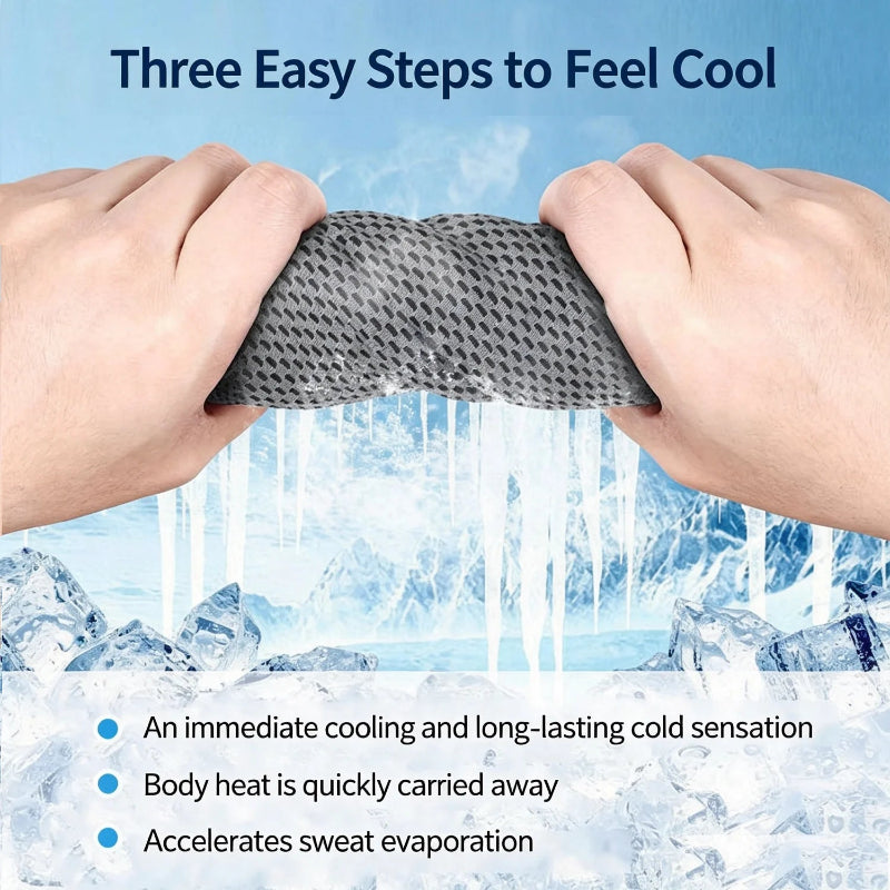 Cooling Hoodie Towel UPF50+ Sun Protection – Quick Drying Cooling Head & Neck Wrap for Sports, Gym & Outdoor Activities