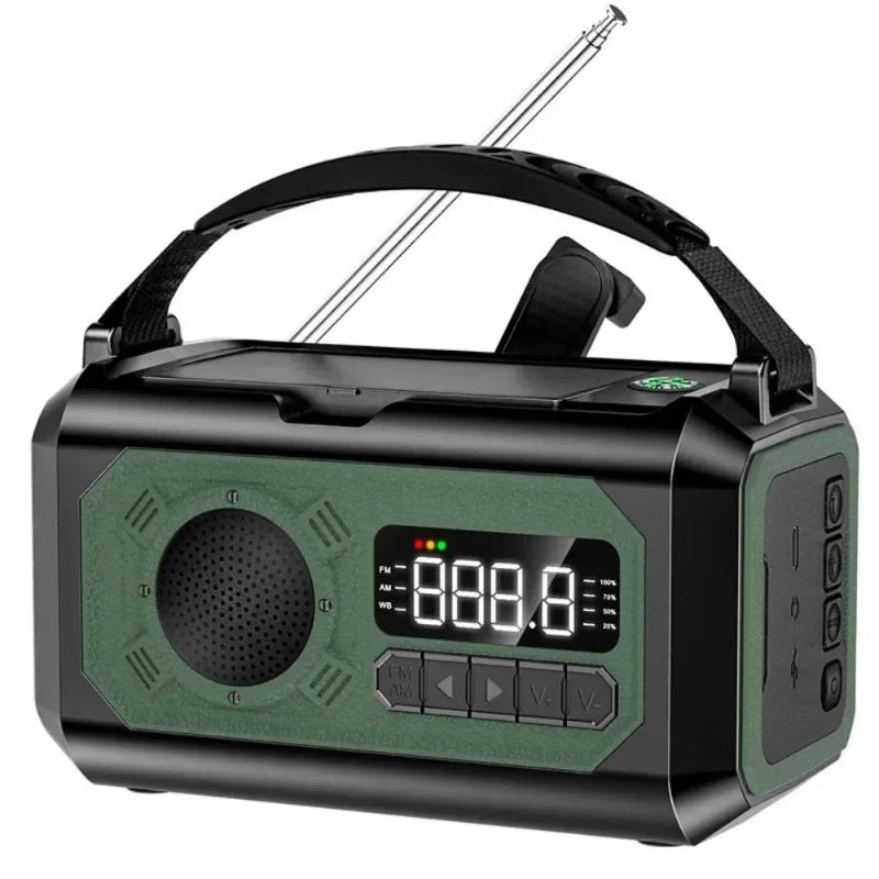 STONEGO 12000mAh Solar Hand Crank Emergency Radio – Dual Solar Panels, AM/FM NOAA & Reading Light