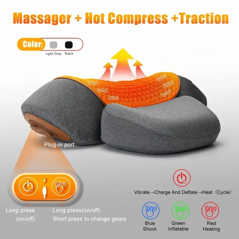 Electric Neck Massager Pillow – Cervical Support Pillow with Heating, Vibration Massage & Neck Relaxation