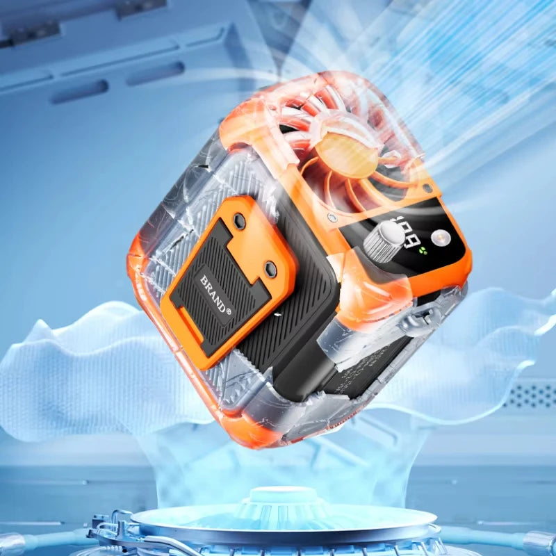 Rechargeable Waist Clip Cooling Fan with 150 Speeds, Digital Display, LED Light and Power Bank