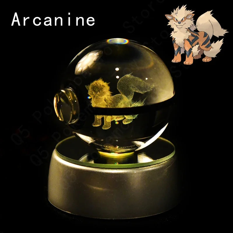 3D Pokémon Crystal Ball 5cm with Multicolor LED Base