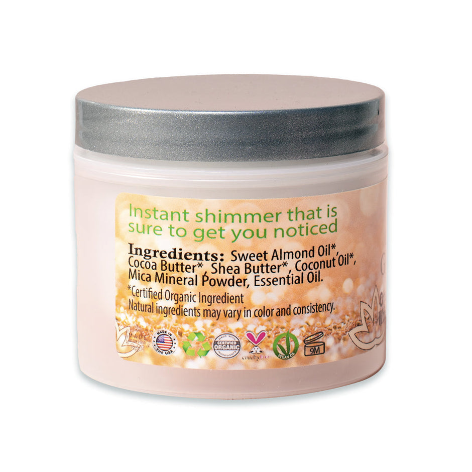Beurre corporel scintillant biologique 