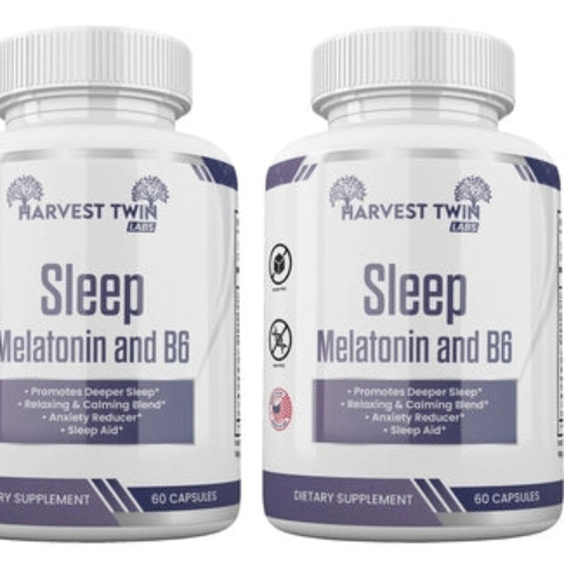Harvest Twin Labs Melatonin B6 Sleep Capsules – Deep Sleep & Relaxation Support