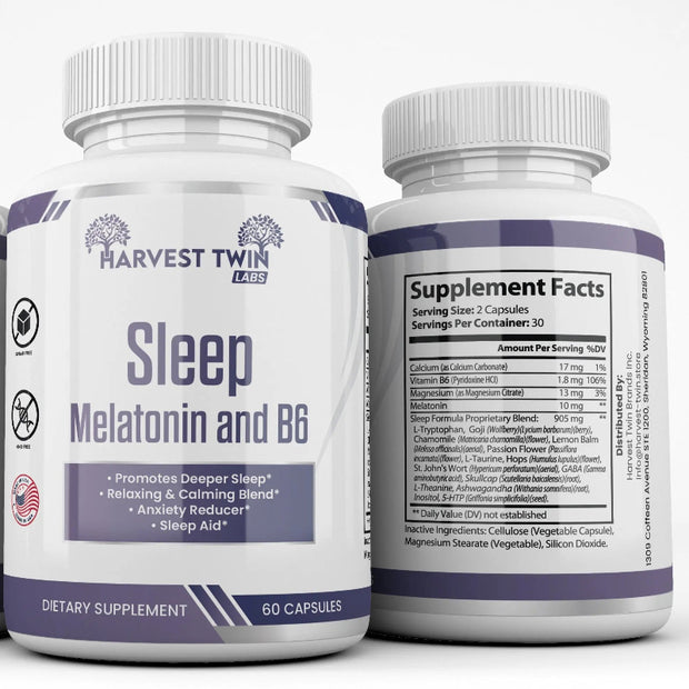 Harvest Twin Labs Melatonin B6 Sleep Capsules – Deep Sleep & Relaxation Support