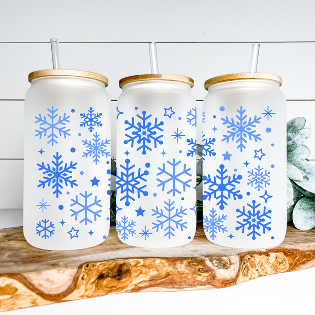 Snowflakes Glass Tumbler