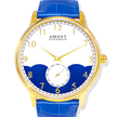 Amant Stockholm Marine Gold Watch with Blue Leather Strap Subdial Design