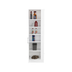 Storage Cabinet Manika, One Door and Shelves, White Finish