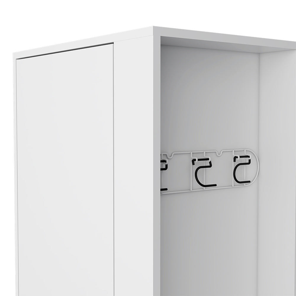 Storage Cabinet, One Door and Shelves, White Finish