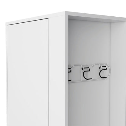 Storage Cabinet, One Door and Shelves, White Finish