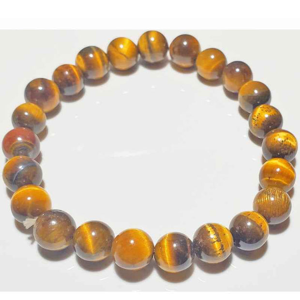 Tiger Eye Beaded Bracelet Natural Stone Stretch Jewelry