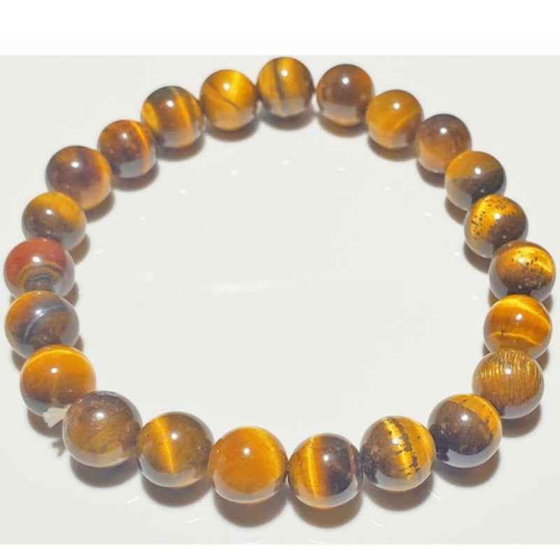 Tiger Eye Beaded Bracelet Natural Stone Stretch Jewelry