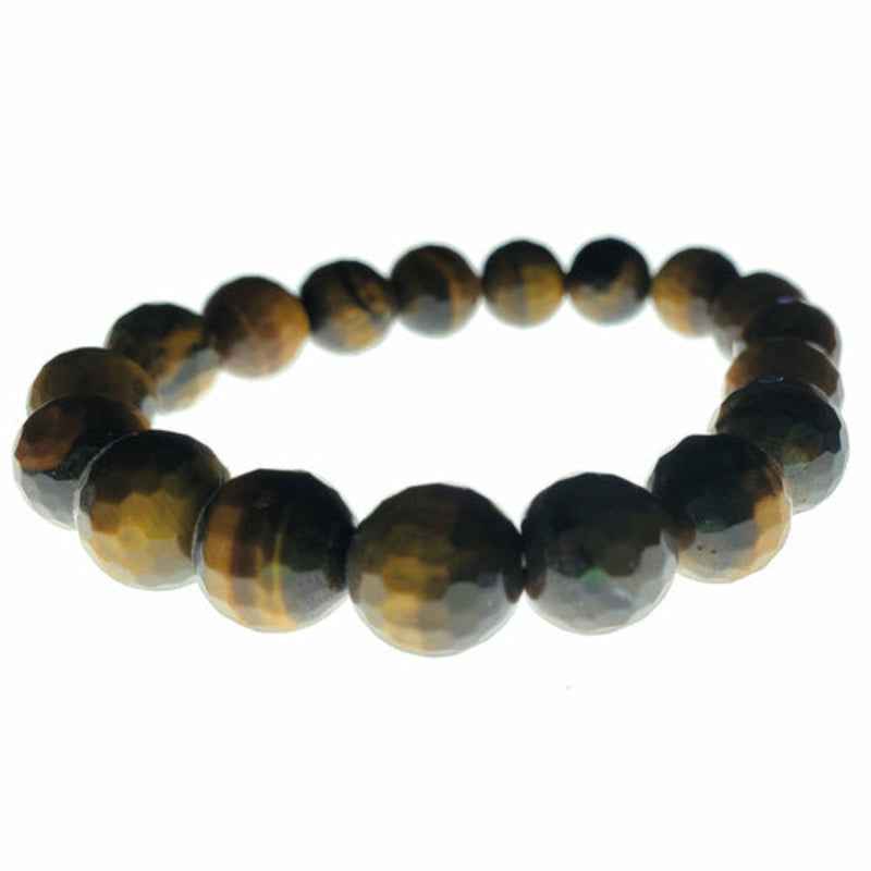 Tiger Eye Beaded Bracelet Natural Stone Stretch Jewelry