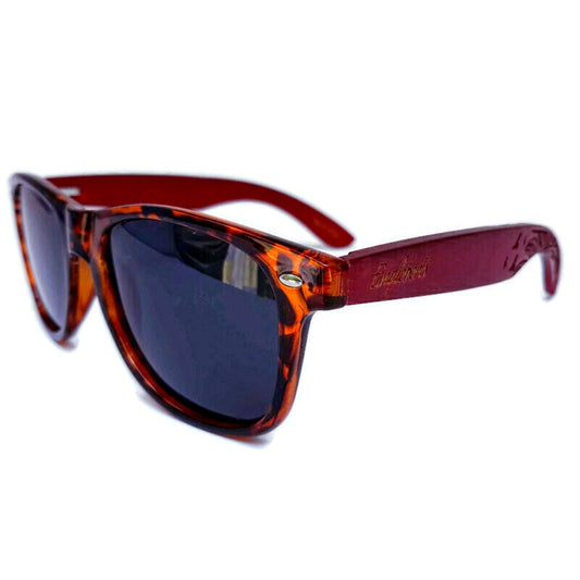 Red Bamboo Tortoise Framed Sunglasses, Polarized, Engraved