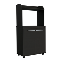 Kitchen Cart Totti, Double Door Cabinet, One Open Shelf, Two Interior