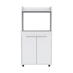 Kitchen Cart Totti, Double Door Cabinet, One Open Shelf, Two Interior