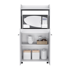 Kitchen Cart Totti, Double Door Cabinet, One Open Shelf, Two Interior