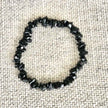 Black Stone Beaded Bracelet Adjustable Stretch Design